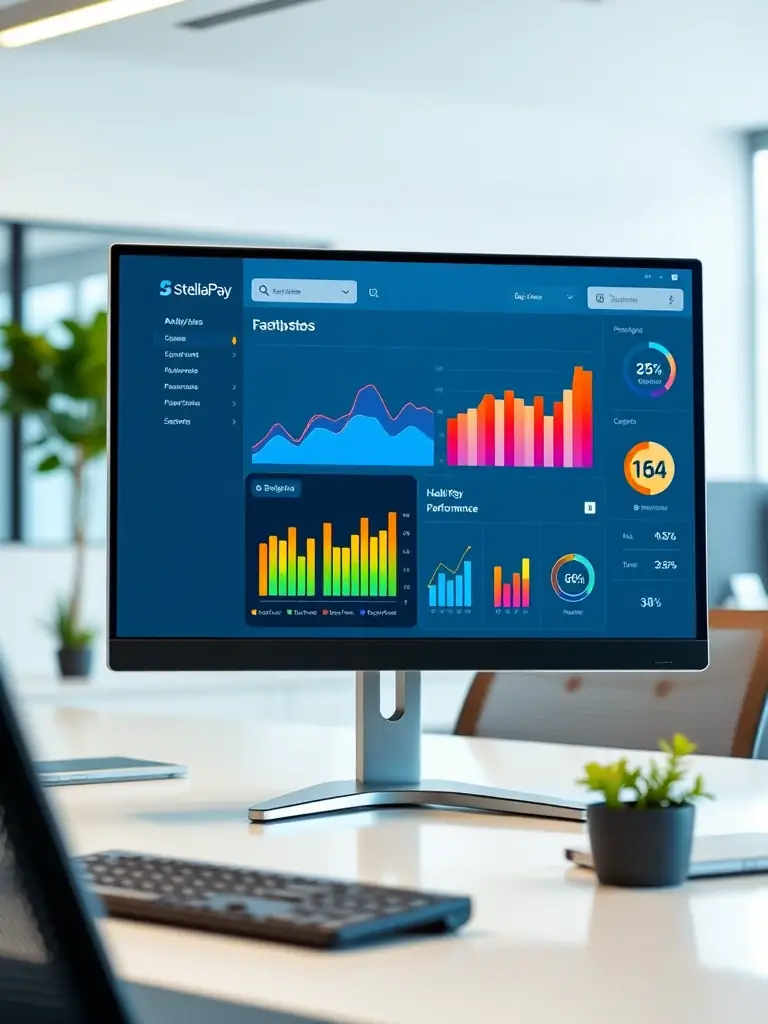A sample report generated by StellaPay's analytics dashboard, showcasing key performance indicators (KPIs) and financial insights.