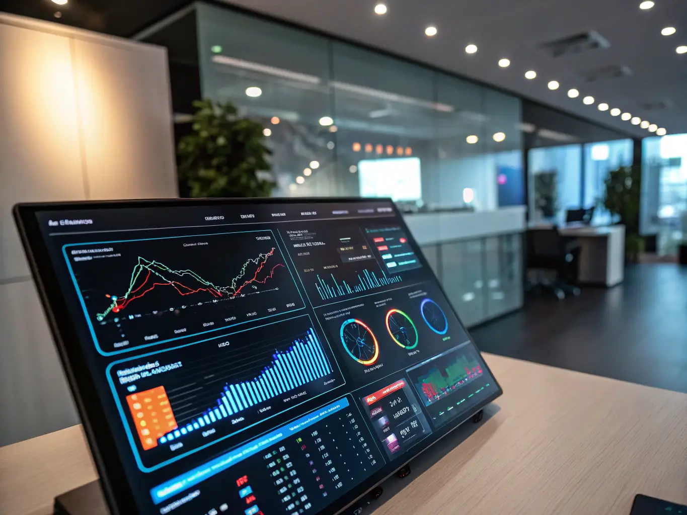 Graphical dashboard showing live transaction data and analytics charts, illustrating StellaPay's real-time analytics and reporting capabilities.
